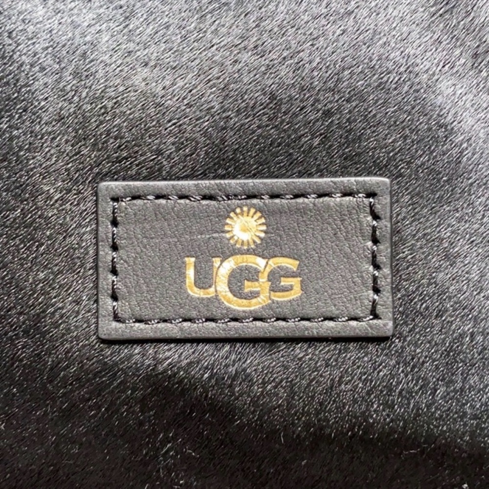 UGG Black Genuine Cow Hide Leather Tote Bag - Picture 6 of 7